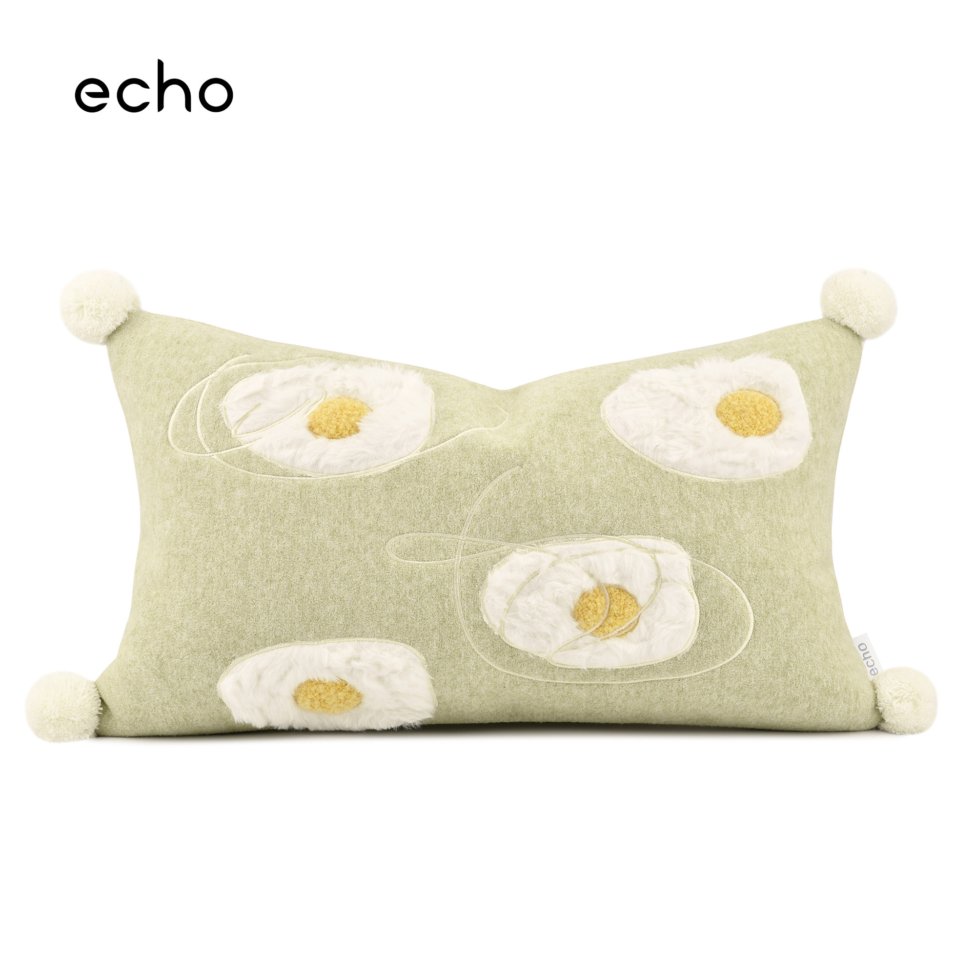 echo样板间抱枕嫩黄绿田园太阳花森林治愈系儿童女孩房床品腰枕套,居家布艺,靠垫/抱枕,淘宝优惠券,粉丝福利购,淘宝优惠卷