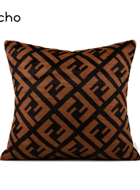 echo回声Vintage轻奢中古Feng高级橙色高端酒店沙发卧室抱枕定制