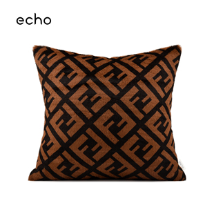echo回声Vintage轻奢中古Feng高级橙色高端酒店沙发卧室抱枕定制