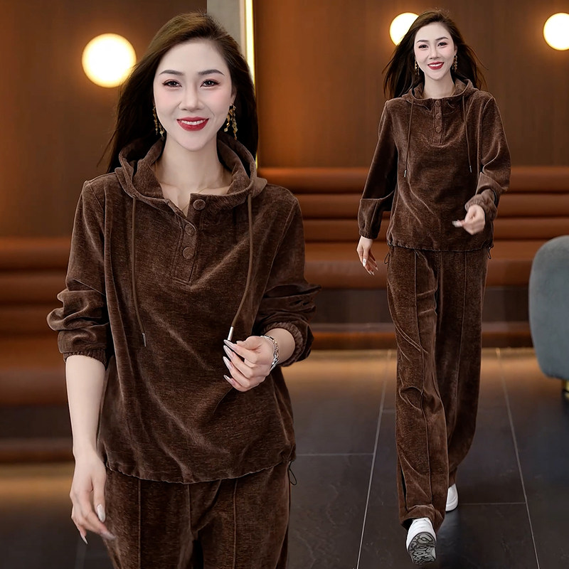 休闲运动服套装女春秋季2026新款时尚韩版洋气减龄卫衣高端两件套
