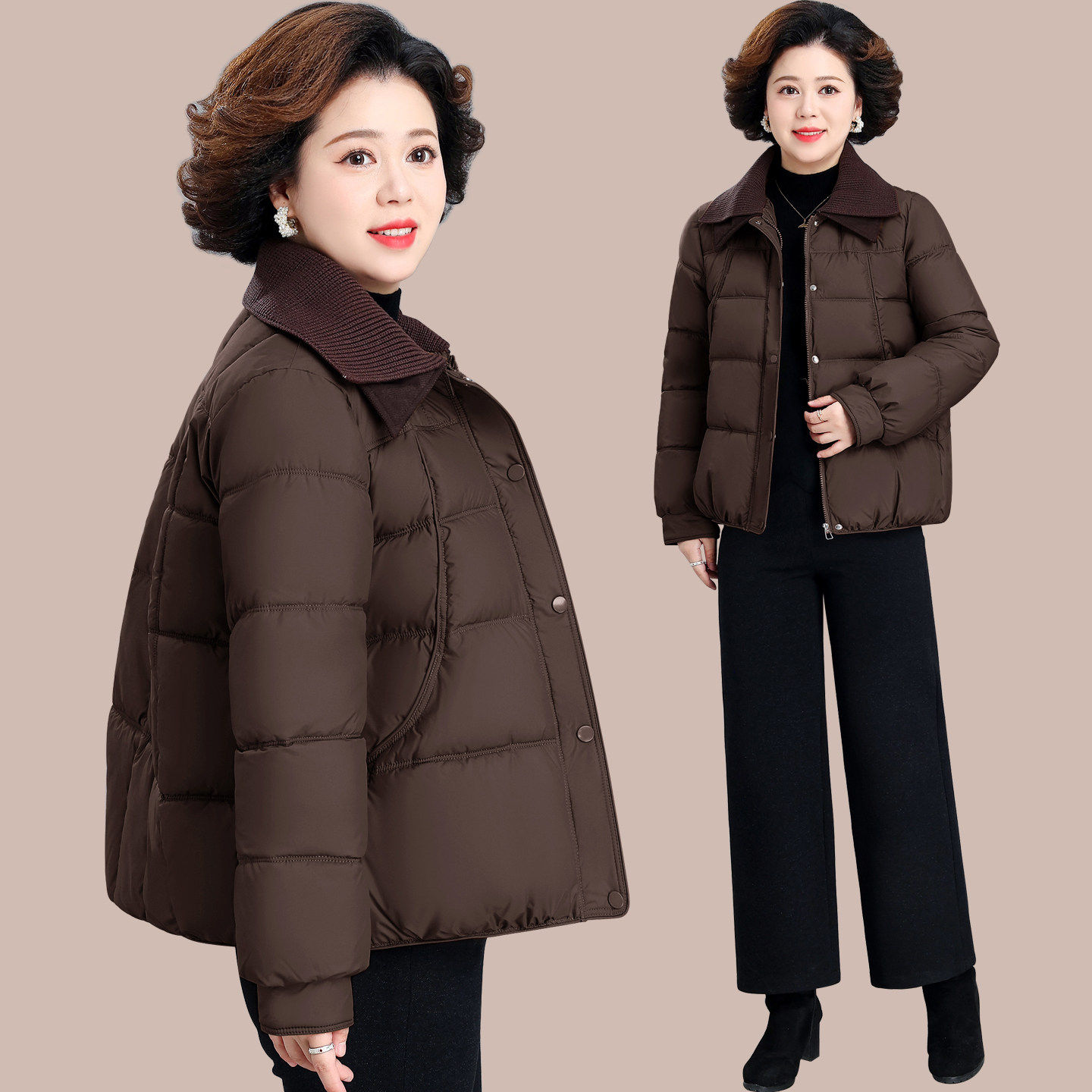 中年妈妈秋冬棉服2026冬天外套女新款加厚款高级感袄子女款不臃肿