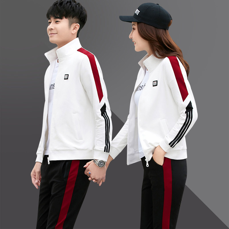 运动套装男春秋2026新款跑步情侣运动服装男卫衣春季休闲三件套女
