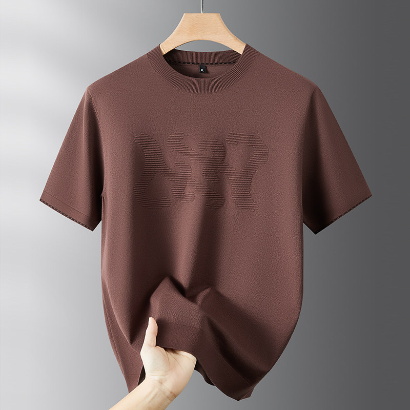 短袖毛衣男秋冬新款加肥加大码宽松休闲百搭潮胖子半袖打底针织衫