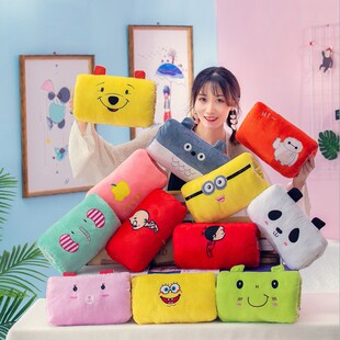 暖手捂抱枕插手毛绒可爱捂手 枕靠垫午睡枕头冬季办公室保暖