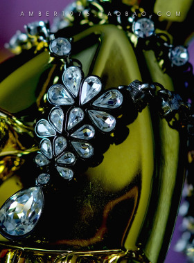 钨金水晶宝石镶嵌复古项链