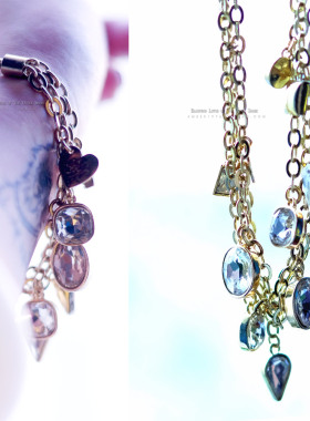 No.187 冰晶Ⅸ DYRBERG/KERN高端套装 重工复古水晶镶嵌镀金多坠