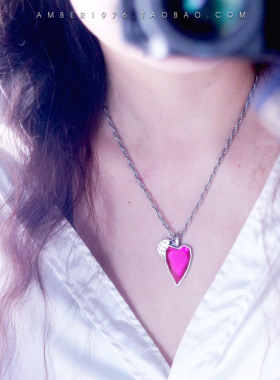 No.232 挪威A&C 北欧风合金镀金切割宝石镶嵌项链 钢灰or橘玫