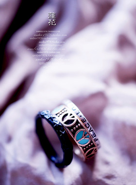 No.307 Lucky Brand 欧美朋克风 合金镀银彩漆珐琅釉 套戒指环