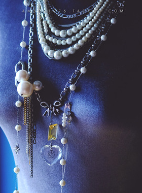 No.29「封面女郎」J家高端 镀银水晶蝴蝶结甜美风长款项链毛衣链