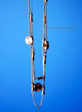 monet镀金几何设计感多层项链