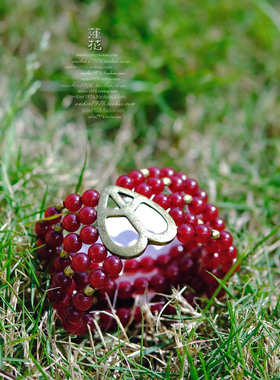 No.378 Lucky Brand 合金镀真金古旧气质反战主题红珠手链手排