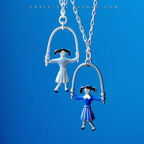 No.252 pilgrim 乐游园之童真 甜美风珐琅釉合金镀银长项链 2色选