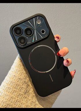极光镭射CD纹镜头膜磁吸睿智黑适用苹果17promax手机壳iPhone16高品质15小众14个性13全包防摔16pro
