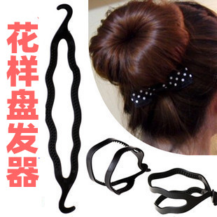韩版实用百变发型女人我花苞头丸子头美发工具双钩盘发器发饰日韩