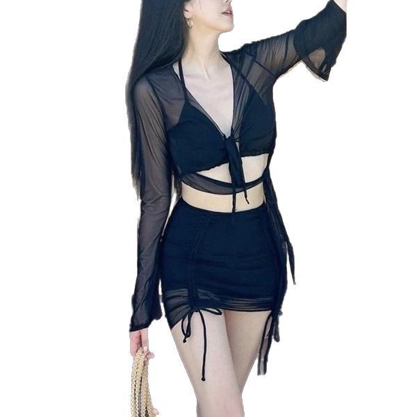 泳衣女纯色性感辣妹比基尼纯欲分