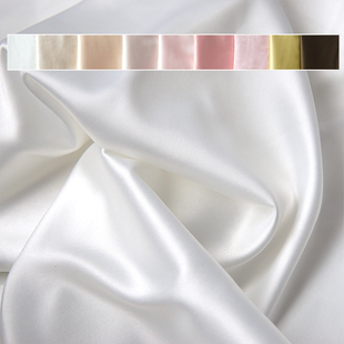 包邮 弹力仿真丝缎面 一米价 内衬蕾丝里布宽1.45米 双面缎服装