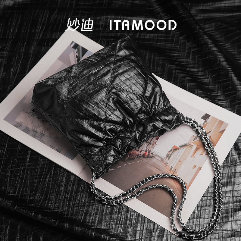 妙迪托特包秋冬新款真皮小香链条腋下包职场通勤黑色单肩包包女