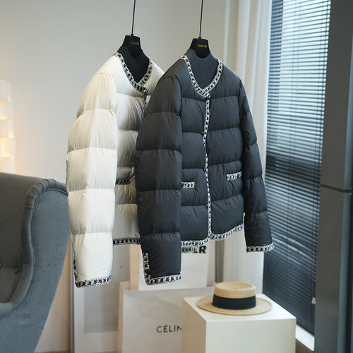 香风90白鸭绒保暖圆领轻便羽绒服女短款外套2025秋冬季新G111605