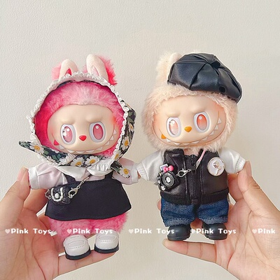 搪胶拉布布labubu3.0娃衣前方高能三代爱希望小花头巾套装衣服