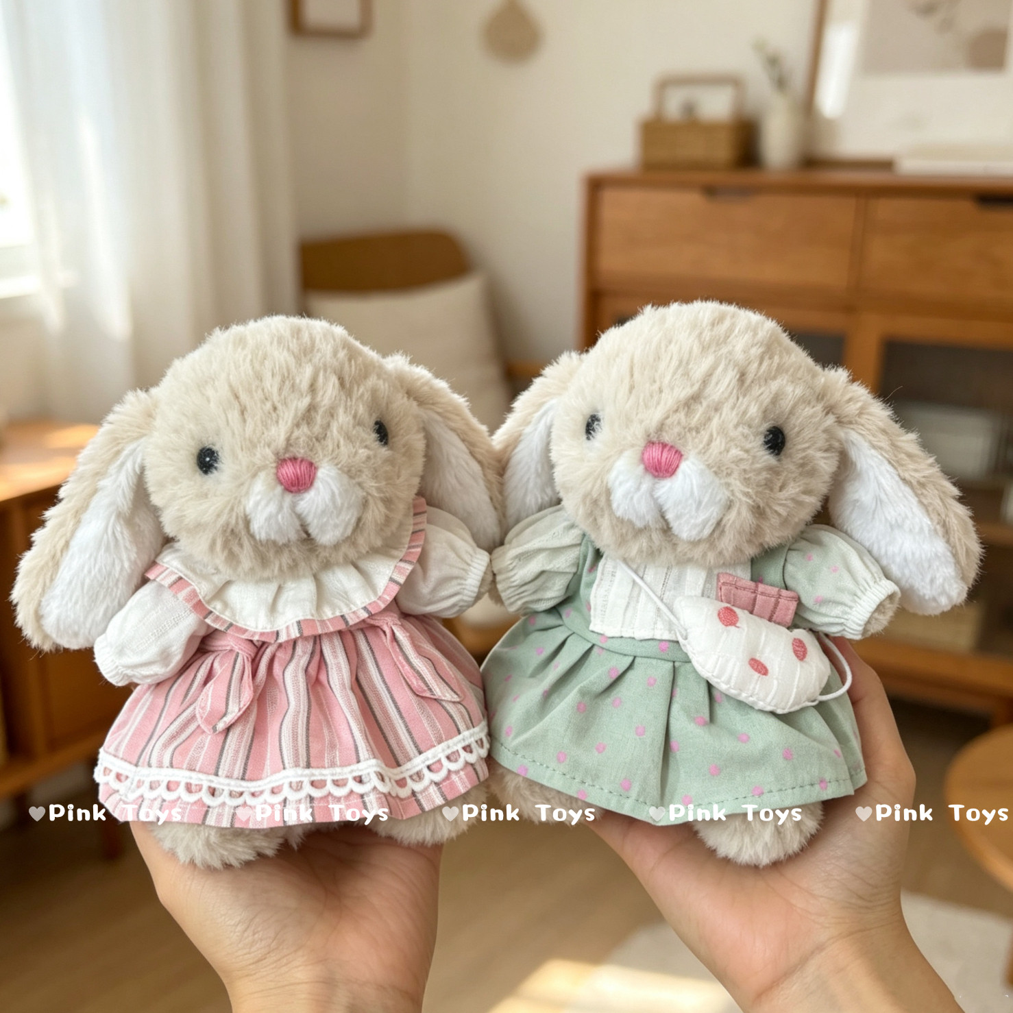 jellycat甜美小兔衣服套装yummy美味兔娃衣春夏连衣裙玩偶15CM图片