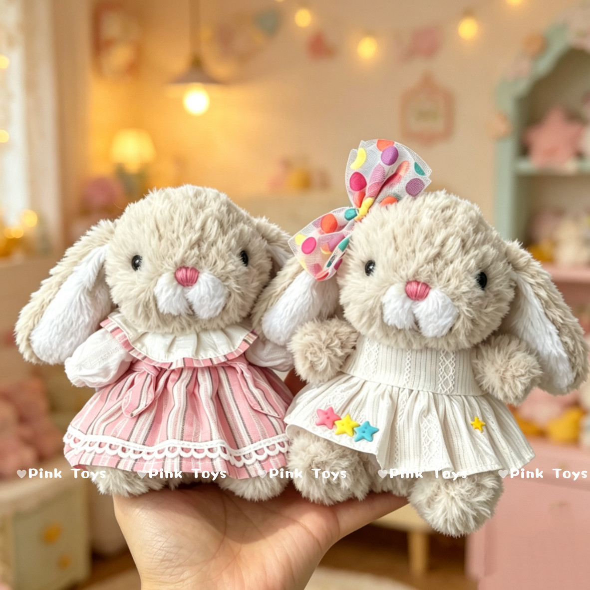 jellycat甜美小兔衣服套装yummy美味兔娃衣春夏连衣裙玩偶15CM图片
