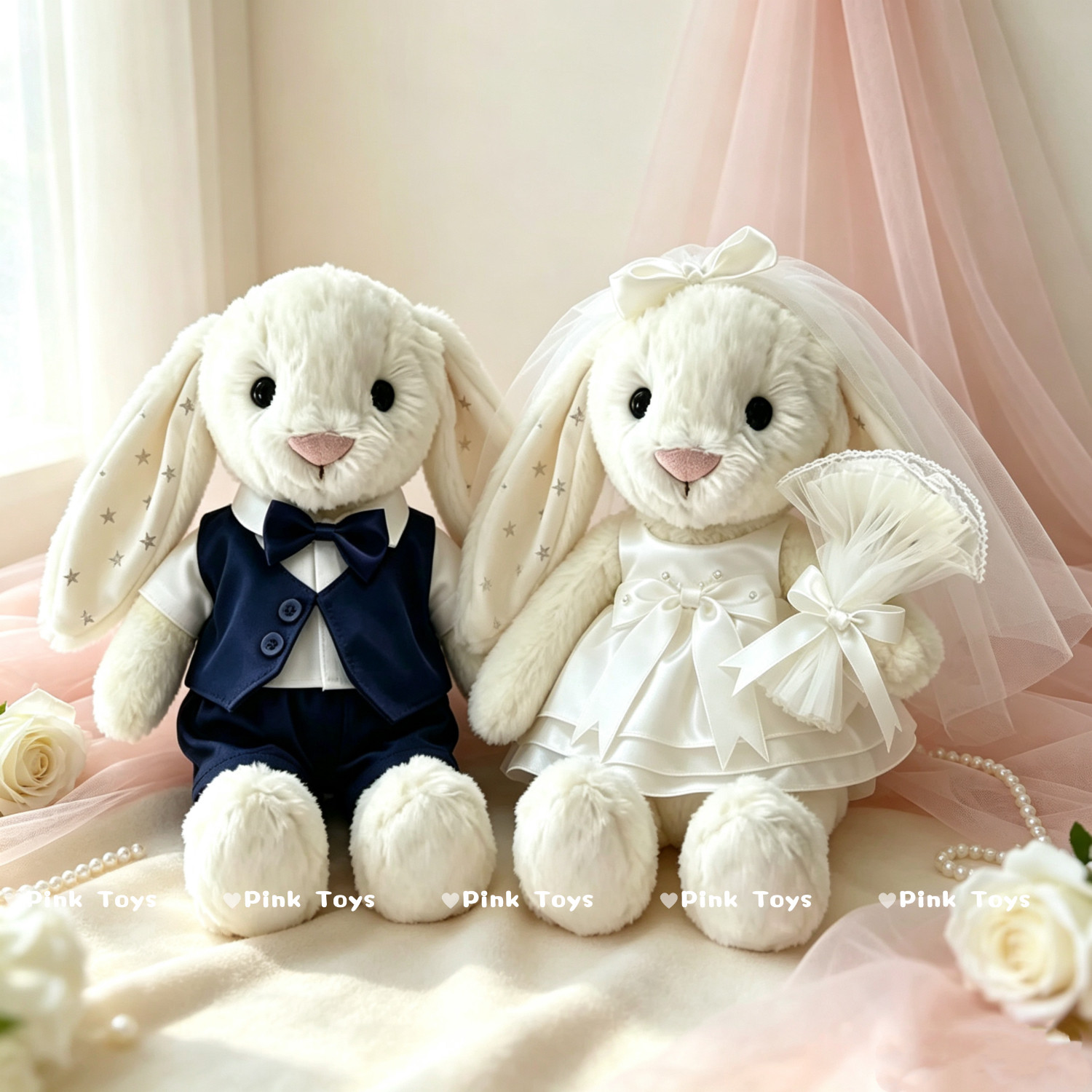 适合中号31CM邦尼兔28CM巴塞罗熊娃衣结婚压床娃娃婚纱礼服西装图片