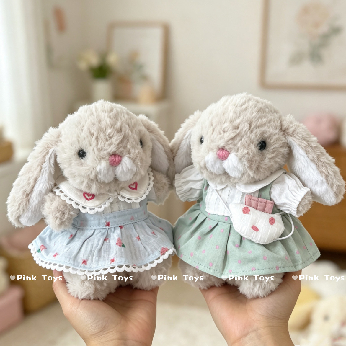 jellycat甜美小兔衣服套装yummy美味兔娃衣春夏连衣裙玩偶15CM图片