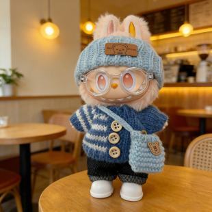 搪胶拉布布一二代三代衣服labubu3.0前方高能欢乐希望毛衣娃衣