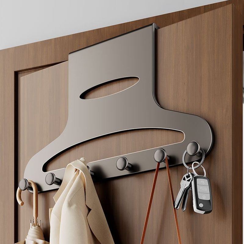 门后挂钩挂衣架卧室门上衣服收纳神器免打孔房门背后挂衣钩置物架