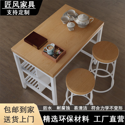 厨房中岛台可移动料理台烤箱置物收纳桌定制家用开放式餐边柜靠墙