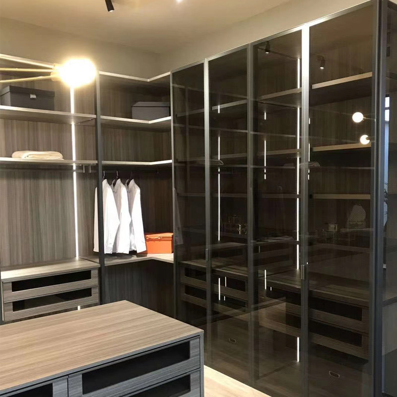 南宁定制衣柜实木衣帽间定制家具整体衣柜现代简约推拉门轻奢全屋