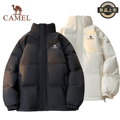 骆驼羽绒服男冬季短款2025新款休闲宽松棉服连帽冬装加厚棉衣外套