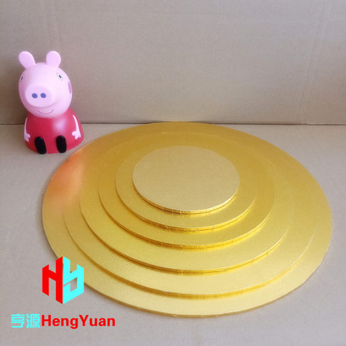 蛋糕底托垫圆形6/8/10/12/18寸金色翻糖蛋糕底托木质转移板甜品台