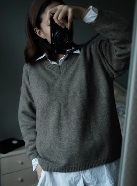 【LU】年终福利 牦牛绒双线毛衣外缝V领套衫（颜色以直播间为准）