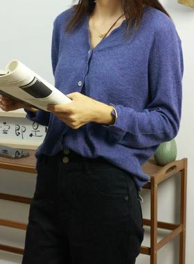 【LU】 狗牙边  68s/3精纺羊绒疙瘩针碎桂花针开衫  外套空调衫