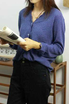 【LU】 狗牙边  68s/3精纺羊绒疙瘩针碎桂花针开衫  外套空调衫