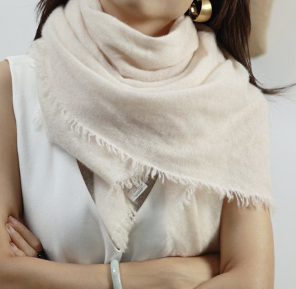 【LU】 整个世纪   半精纺羊绒围巾100%纯羊绒流苏围脖/三角巾