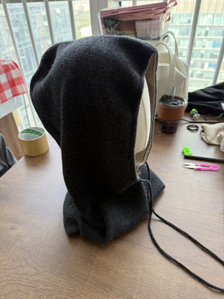 【LU】羊绒帽子脖套护耳男女百搭双面针织保暖围脖/加厚