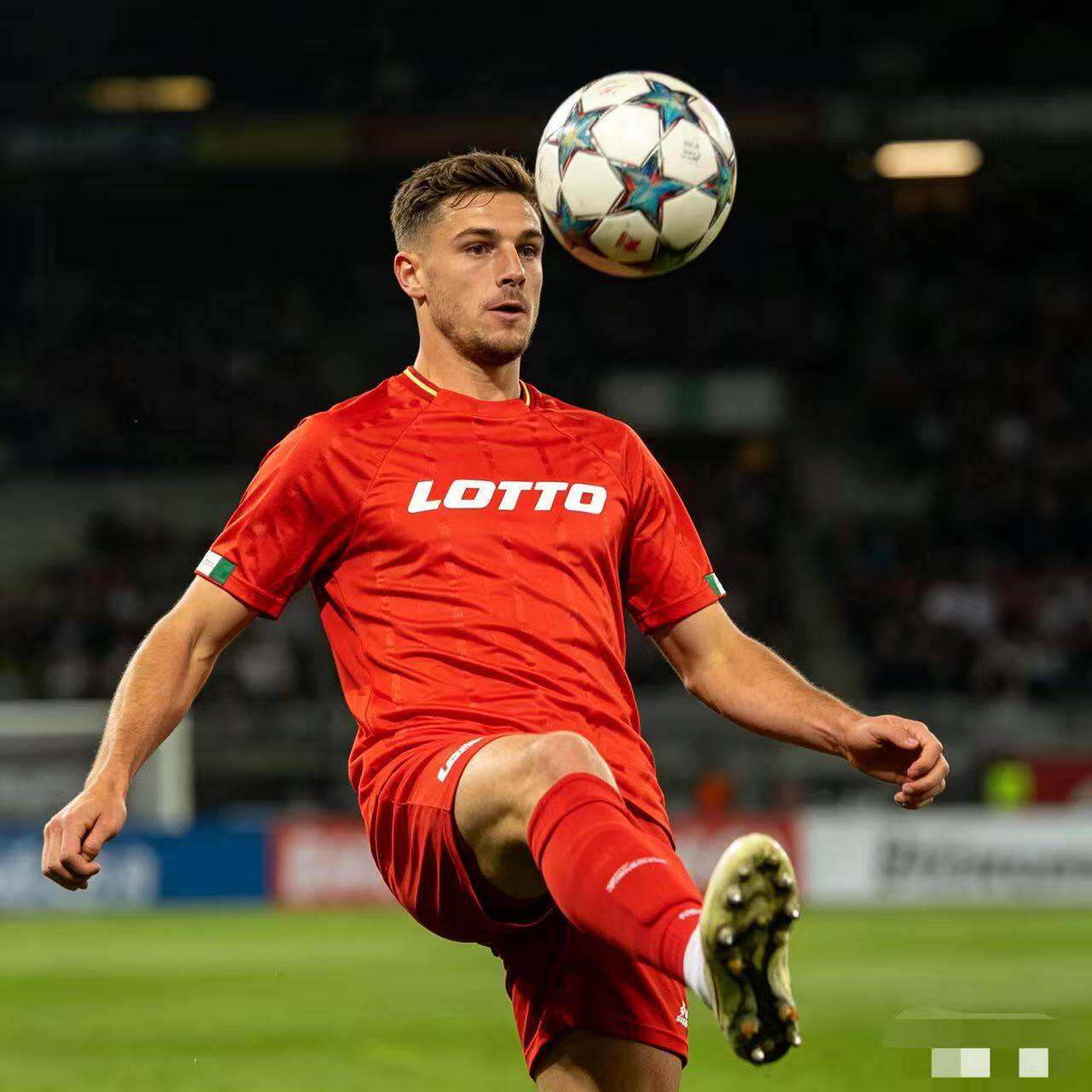 LOTTO 乐途 男子 夏季高端针织领 专业足球训练速干T恤 球衣