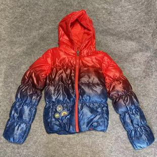 微瑕偏小 LOTTO 乐途 女子 彩虹渐变色牛仔风格羽绒服 短款