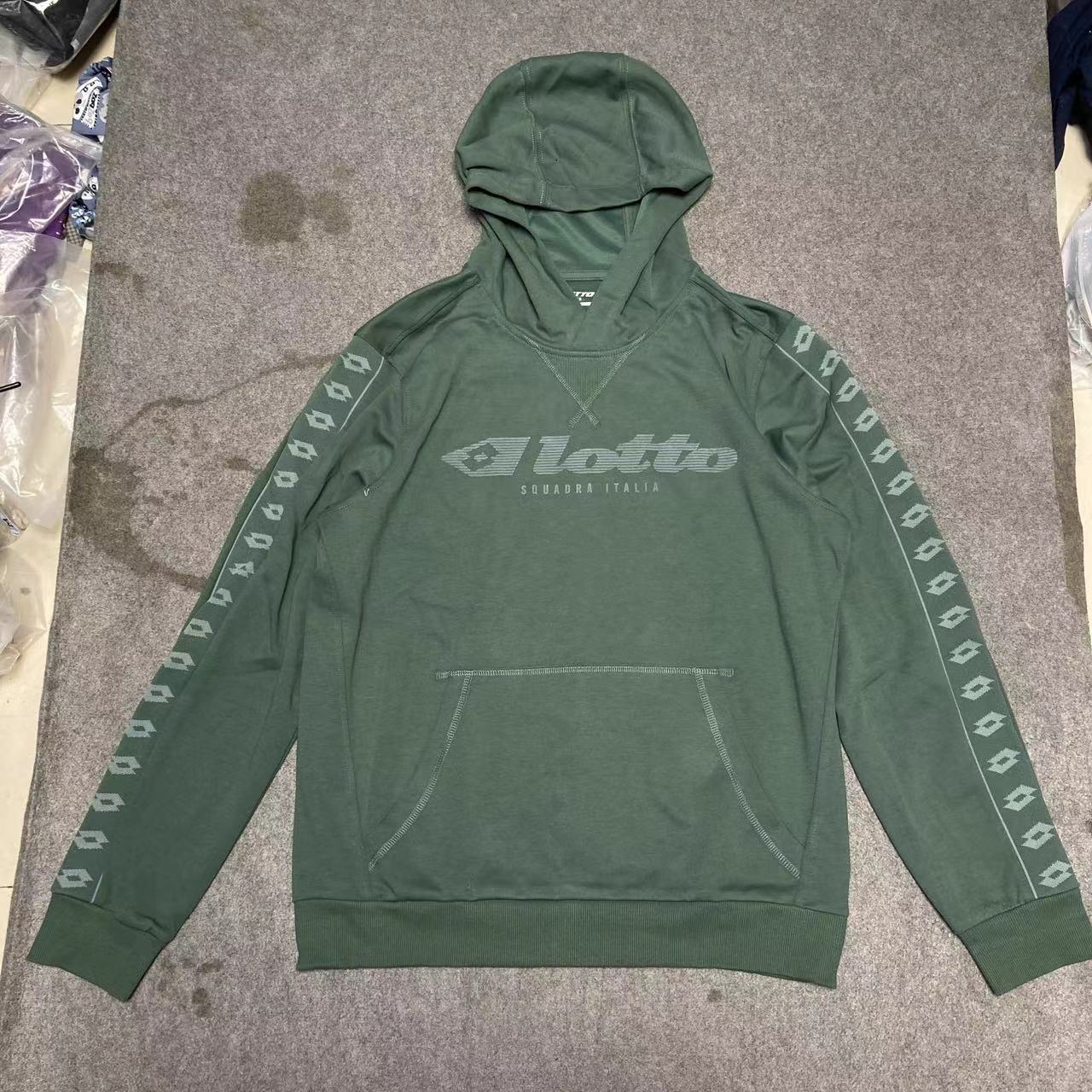 尾货无吊牌 LOTTO 乐途 男子 经典针织串标连帽卫衣