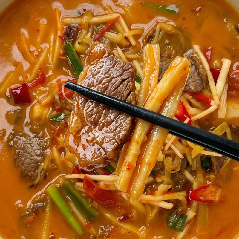 云南腌酸笋泡竹笋傣味酸笋煮干巴