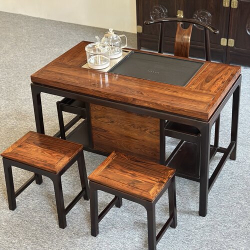 红木檀香实木茶桌椅组合办公室家用阳台小泡茶台禅意高端2026新款