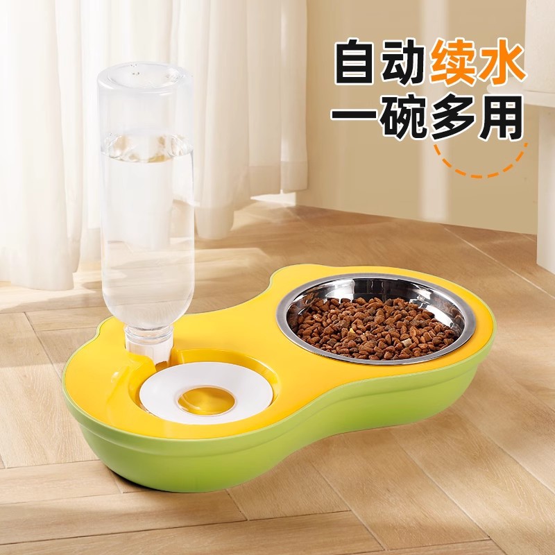 宠物双碗塑料猫碗自动饮水防打翻