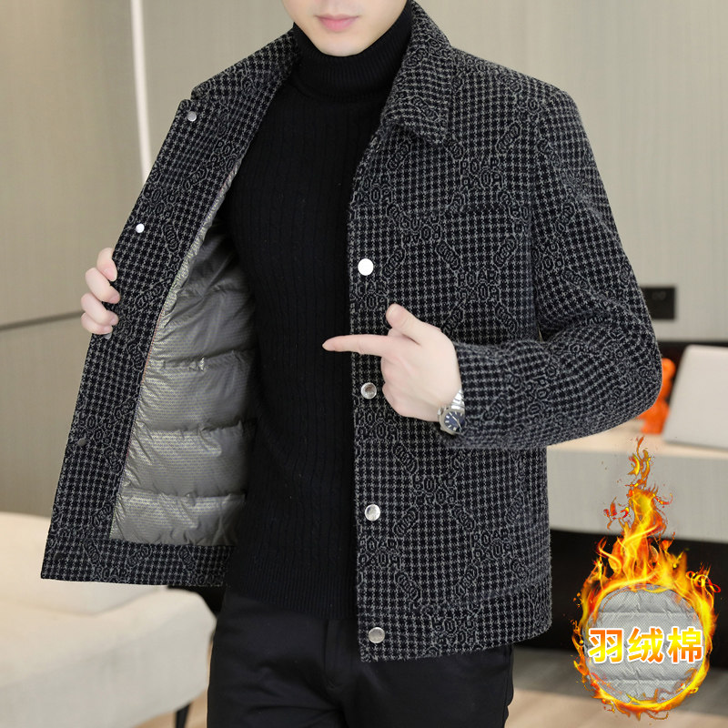 2025新款男士翻领棉服加厚保暖短款修身青年外套潮潮流加绒款棉服,男装,棉衣,淘宝优惠券,粉丝福利购,淘宝优惠卷