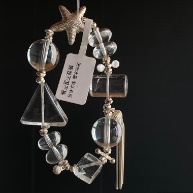 原创设计静谧之水天然双A白水晶手链纯银流苏小众随型手串男女款