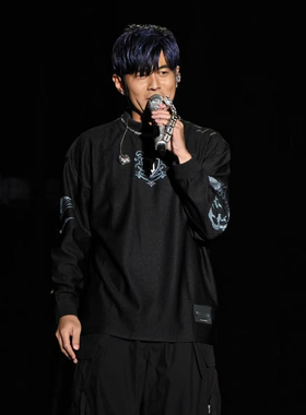 J杰伦CHOU济南演唱会限定长袖T恤男女翔鹤专辑名印花春秋季圆领t