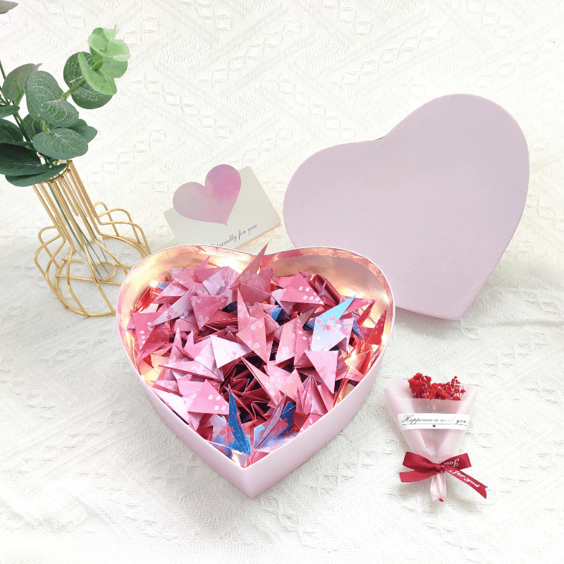 千纸鹤成品折好的爱心礼盒情人节送女生生日礼物浪漫许愿星星