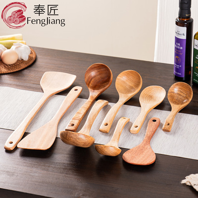 实木炒菜铲家用柯木长柄木铲锅铲木汤勺木饭勺不粘锅专用