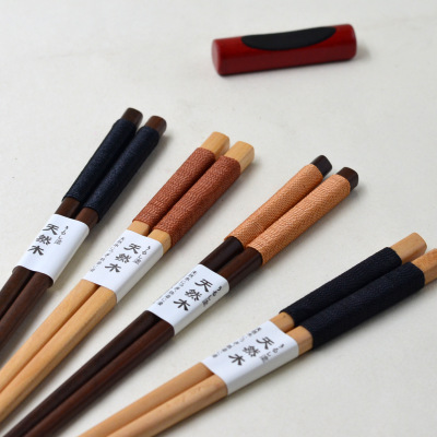 厨房餐具木质筷子日式铁木筷缠线刻字家用尖头木寿司筷子餐具批发